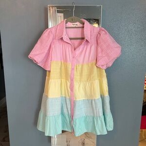 Peach Love California Pink and Olive Contrast Sweater Top